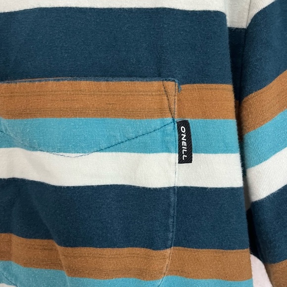 Men’s O’NEILL Striped blue and brown t-shirt standard fit size medium #surfstyle - Picture 3 of 3